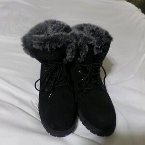 Lugz Women's Fold Fur Fashion Boots - Black - Size 11